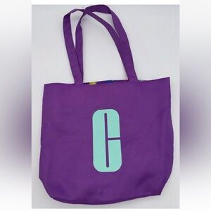 Clinique 14”x12” Purple Lipstick Logo Interior Shopping Shoulder Travel Tote Bag